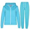 A2Z 4 Kids Unisex Plain Tracksuit Hoodie with Joggers Jogging Sweatpants Set - T.S Plain Aqua 3-4. view 1