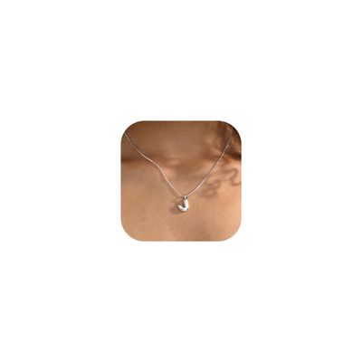 Thaivor Bubble Silver Letter Necklace Initial Necklaces for Women Trendy 14K Silver Plated Dainty Charm Pendant Name Necklace Personalized Gift Jewelry for Women