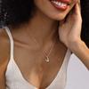 Thaivor Bubble Silver Letter Necklace Initial Necklaces for Women Trendy 14K Silver Plated Dainty Charm Pendant Name Necklace Personalized Gift Jewelry for Women view 4