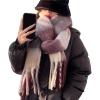 Plaids Blanket Scarf Winter Fall Warm Scarfs For Women Soft Large Shawls Wraps Tassels Scarves view 1