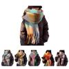 Plaids Blanket Scarf Winter Fall Warm Scarfs For Women Soft Large Shawls Wraps Tassels Scarves view 2