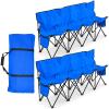 Kigley Portable 4 Seat Soccer Bench Chairs Foldable Team Sports Bench with Pockets and Carrying Bag for Camping Soccer Sports Team Basketball Football Practice Games(Blue,2 Pcs) view 1