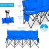Kigley Portable 4 Seat Soccer Bench Chairs Foldable Team Sports Bench with Pockets and Carrying Bag for Camping Soccer Sports Team Basketball Football Practice Games(Blue,2 Pcs) view 2