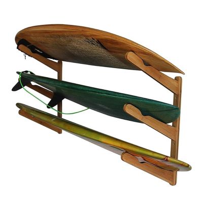 OVARIA Surfboard Wall Rack, Freestanding Surfboard Storage Rack, Wooden Multi Wall Rack Display for Wake, Surf, Skate and Snowboard Storage, Holds 4 Surfboards