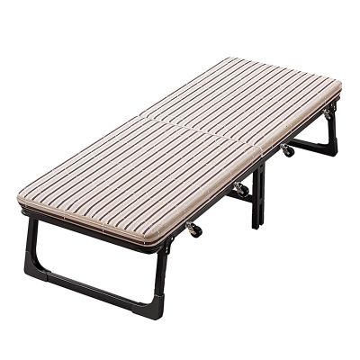 Fold Out Bed for Adults with 4 360 Rollers and Non Slip Feet Camping Bed Guest Beds Portable Guest Bed with Sturdy Frame for Home and Office(185 * 90 * 38cm)