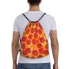 Limpac 3d Pizza Pepperoni Print Versatile Drawstring Gym Bag Lightweight Backpack, For Fitness Travel Sport Shop, Medium, Black view 2