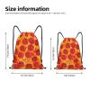 Limpac 3d Pizza Pepperoni Print Versatile Drawstring Gym Bag Lightweight Backpack, For Fitness Travel Sport Shop, Medium, Black view 4