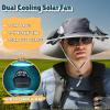 Outdoor Wide Brim Sun Hat with 2 Solar Fan Sun Bucket Hat for Men Women UPF 50+ Bucket Fishing & Beach Hat with Fan Built in (US, Alpha, Medium, XX-Large, Z-Khaki Camo) view 2
