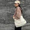 High Density Canvas Messenger Bag for Men/Women, 15 Inch Crossbody Shoulder Bag, Large Tote Bag for College/Travel/Work Daily UseBeige view 2