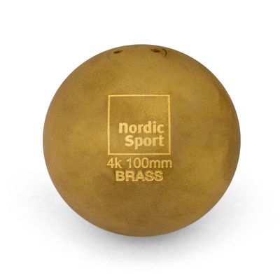 HAEST Nordic Competition Shot Put 4 kg - Brass Matt - Premium Grip - 100 mm Diameter - Perfect for Training - WA-certified