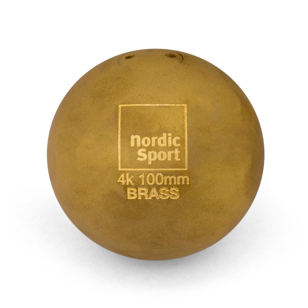 HAEST Nordic Competition Shot Put 4 kg - Brass Matt - Premium Grip - 100 mm Diameter - Perfect for Training - WA-certified
