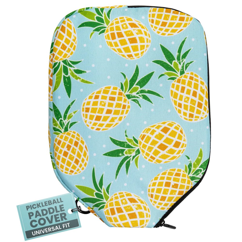 Palms-O-Aces Pickleball Paddle Cover | Canvas Padded Pickleball Paddles Sleeve with Zipper | Lightweight Protective Paddle Case for Standard Paddles | Paddle Cover Accessory | Pineapple