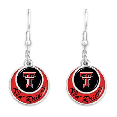 From the Heart Texas Tech Red Raiders Stacked Disk Earrings Jewelry Gift Licensed TTU, Silver