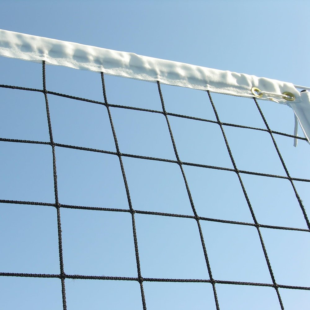 NineFit Basics Douglas Power VolleyBall Net (39 x 32') with Cable Top and Rope Bottom, Black Netting