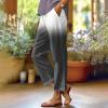Summer Straight Leg Drawstring Trousers with Pockets Lounge Pants for Women Loose Fit Petite Women Linen Palazzo Pants Summer Boho High Waist Casual Lounge Trousers Linen Clothes for Women Petite view 2