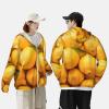 VTCTOASY Sun Protection Hoodie for Men Women Jacket UPF 50+ Long Sleeve Sun Shirts Yellow Ripe Lemon Rash Guard Sun Shirt Large view 4