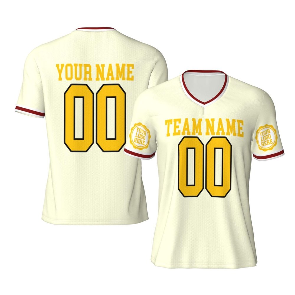 Custom Football Jersey for Men Put Your Photo On It Custom Jerseys Design Front Back Collar Sleeves Custom T Shirt Personalized Gifts Medium Yellow