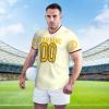 Custom Football Jersey for Men Put Your Photo On It Custom Jerseys Design Front Back Collar Sleeves Custom T Shirt Personalized Gifts Medium Yellow view 3
