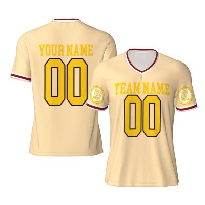 Custom Football Jersey for Men Customize Your Own Photos/Text Custom Jersey Design Front Back Collar Sleeves Personalized Shirts Custom Gifts Small Yellow