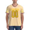 Custom Football Jersey for Men Customize Your Own Photos/Text Custom Jersey Design Front Back Collar Sleeves Personalized Shirts Custom Gifts Small Yellow view 4