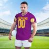 NineFit Basics Custom Football Jersey for Men Add Your Text/Image Personalized Jersey Design Front Back Collar Sleeves Personalized Shirts Customizable Gifts Small Purple view 3