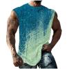 Finelylove Recent Orders Mens Tank Top Big and Tall Round Neck Sleeveless Summer Tank Tops Workout Tank Tops Casual Graphic Tees Workout Tank Top Men Blue 5XL view 1