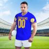 NineFit Basics Custom Football Jersey for Men Design Your Own Images Personalized Jersey Design Front Back Collar Sleeves Custom T Shirt Personalized Gifts Medium Blue view 3