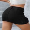 Women Mini Skirts Summer Buttons Skirts,Button Skirts for Women,Women Denim Cargo Skirt,Bodycon Cargo Skirt (Gray,X-Large) view 3