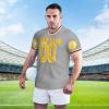 Custom Football Jersey for Men Design Your Photo Custom Shirt Design Front Back Collar Sleeves Customizable Shirt Customizable Gift Large Gray view 3