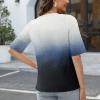 Elbow Length Tops for Women V Neck T Shirts Summer Casual Half Sleeve Tops view 2
