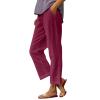 Womens Petite Pants Casual Dressy Linen Pants Women 2024 Summer Palazzo Flowy Pants Wide Leg Beach Pants High Waist Casual Vacation Trouser with Pocket Linen Clothes for Women Petite
