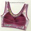 HONGFSM Summer Ultra-thin Floral Print Bra Wireless Comfort Sports Bralette Plus Size Seamless Push Up Bras for Mature Women(Purple,6X-Large) view 3
