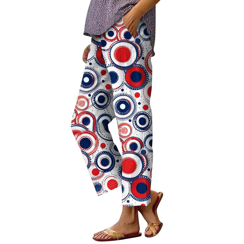 Cropped Linen Pants for Women Summer Baggy Striped Linen Pants s Linen Pants Summer Casual Capri Pants with Pockets High Waisted Trousers Linen Clothes for Women Petite