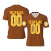 NineFit Basics Custom Football Jersey for Men Text for Customization Personalized Jersey Design Front Back Collar Sleeves Custom Tshirt Customizable Gifts Medium Brown view 1