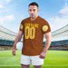 NineFit Basics Custom Football Jersey for Men Text for Customization Personalized Jersey Design Front Back Collar Sleeves Custom Tshirt Customizable Gifts Medium Brown view 3