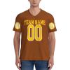 NineFit Basics Custom Football Jersey for Men Text for Customization Personalized Jersey Design Front Back Collar Sleeves Custom Tshirt Customizable Gifts Medium Brown view 4