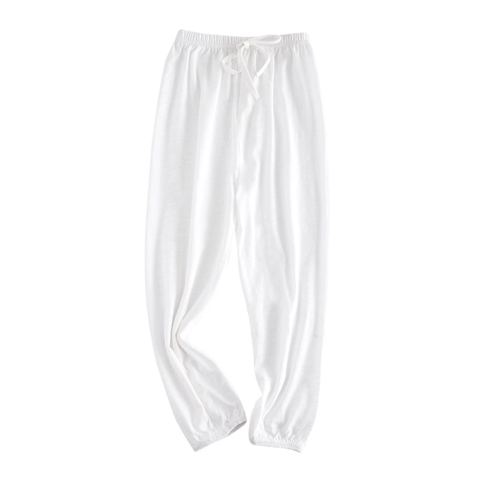 NineFit Basics Toddler Kids plain Stretch Basic Harem Long Pants Boys Girls Pajams Joggers Sweatpants (White, 8-9 Years)