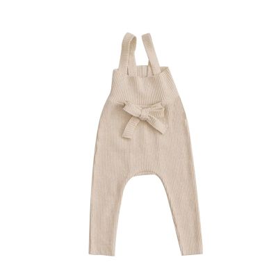 NineFit Basics Baby Newborn Infant Girls Boys Cotton Summer Autumn Ribbed Lace Long Pants Suspender Pants Boys (Beige, 6-12 Months)