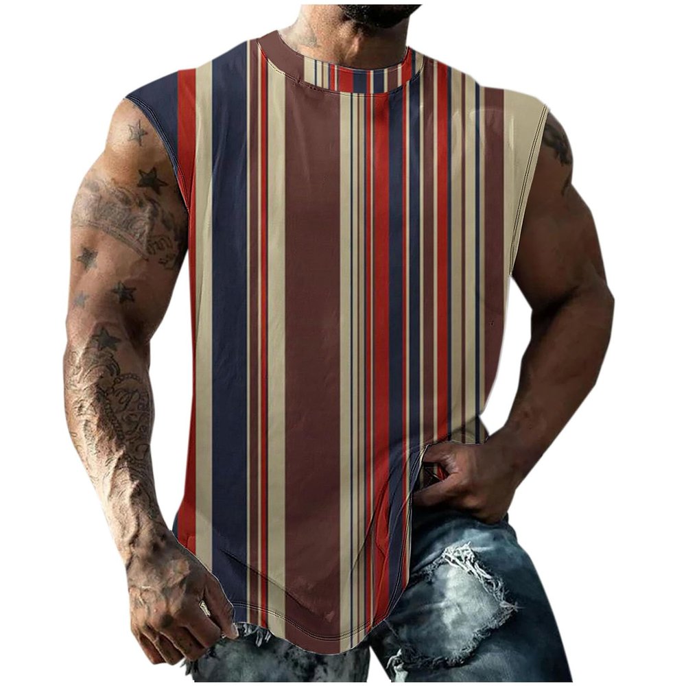 Finelylove Previous Orders Placed by Me Mens Tank Top Big and Tall Round Neck Sleeveless Summer Tank Tops Workout Tank Tops Casual Graphic Tees Mens Beach Tank Top Coffee 4XL