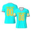 NineFit Basics Custom Football Jersey for Men Add Your Text/Image Custom Jersey Shirt Design Front Back Collar Sleeves Custom Tshirt Customizable Gifts XX-Large Cyan view 1