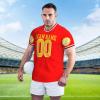 NineFit Basics Custom Football Jersey for Men Images or Text for Customization Personalized Football Practice Jersey Design Front Back Collar Sleeves Custom Tshirt Personalized Gift XX-Large Red view 3