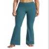 Willit Women's Yoga Pants Flare Leggings Bootcut High Waist Tummy Control Workout Pants with Pockets 31" Teal M view 3
