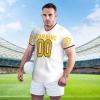 NineFit Basics Custom Football Jersey for Men Design Your Own Text Custom Jersey Design Front Back Collar Sleeves Custom Tshirt Personalized Gift Medium White view 3
