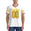 NineFit Basics Custom Football Jersey for Men Design Your Own Text Custom Jersey Design Front Back Collar Sleeves Custom Tshirt Personalized Gift Medium White view 4