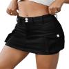 ZYPNCWOM Women Mini Skirts Summer Buttons Skirts,Button Skirts for Women,Women Denim Cargo Skirt,Bodycon Cargo Skirt (Black,X-Large) view 1