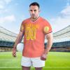 NineFit Basics Custom Football Jersey for Men Add Your Photo Personalized Football Practice Jersey Design Front Back Collar Sleeves Customizable Shirt Custom Gift Small OrangeRed view 3