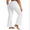 Willit Women's Yoga Pants Flare Leggings Bootcut High Waist Tummy Control Workout Pants with Pockets 29" White L view 2