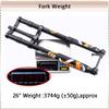 BUCKLOS Fat Tire 5.0 26inch Air Electric Mountain Bike Inverted Suspension Fork, Thru Axle 15 * 150mm 180mm Travel &Matte Carbon Fiber Headset Top Cap and Expander Plug view 4
