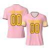 Custom Football Jersey for Men Design Your Own Images Personalized Jersey Shirts Design Front Back Collar Sleeves Custom Tshirts Custom Gifts Medium Pink view 1