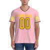 Custom Football Jersey for Men Design Your Own Images Personalized Jersey Shirts Design Front Back Collar Sleeves Custom Tshirts Custom Gifts Medium Pink view 4